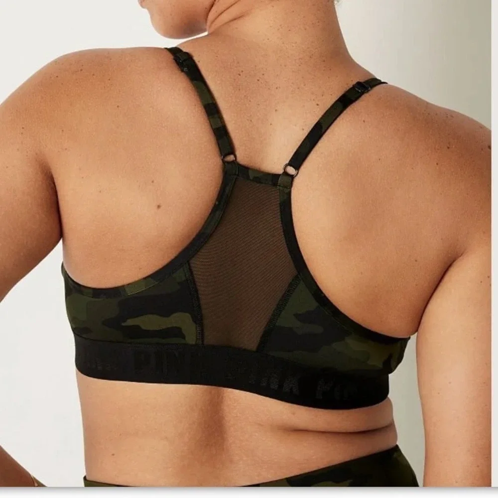 Victoria's Secret PINK Ultimate Lightly‎ Lined Sports Bra Women's Size XS Camo - Picture 3 of 8